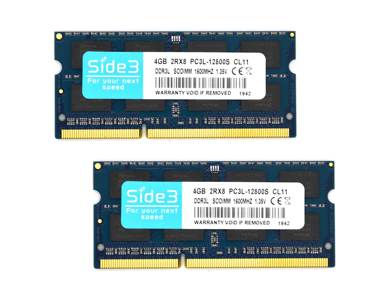Side3 ノートPC用 メモリ DDR3-1600 (PC3L-12800S) (4GB x 2枚)
